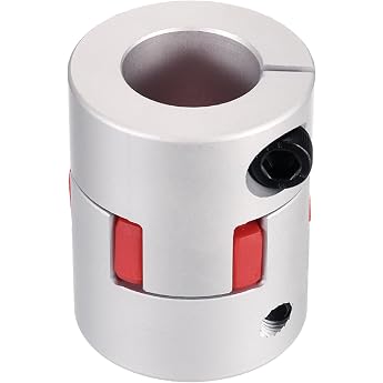 QUARKZMAN Flexible Shaft Coupling 20 mm to 21 mm Aluminium Plum Coupling L50 x D40 mm Claw Coupling Spider Shaft Connector fo