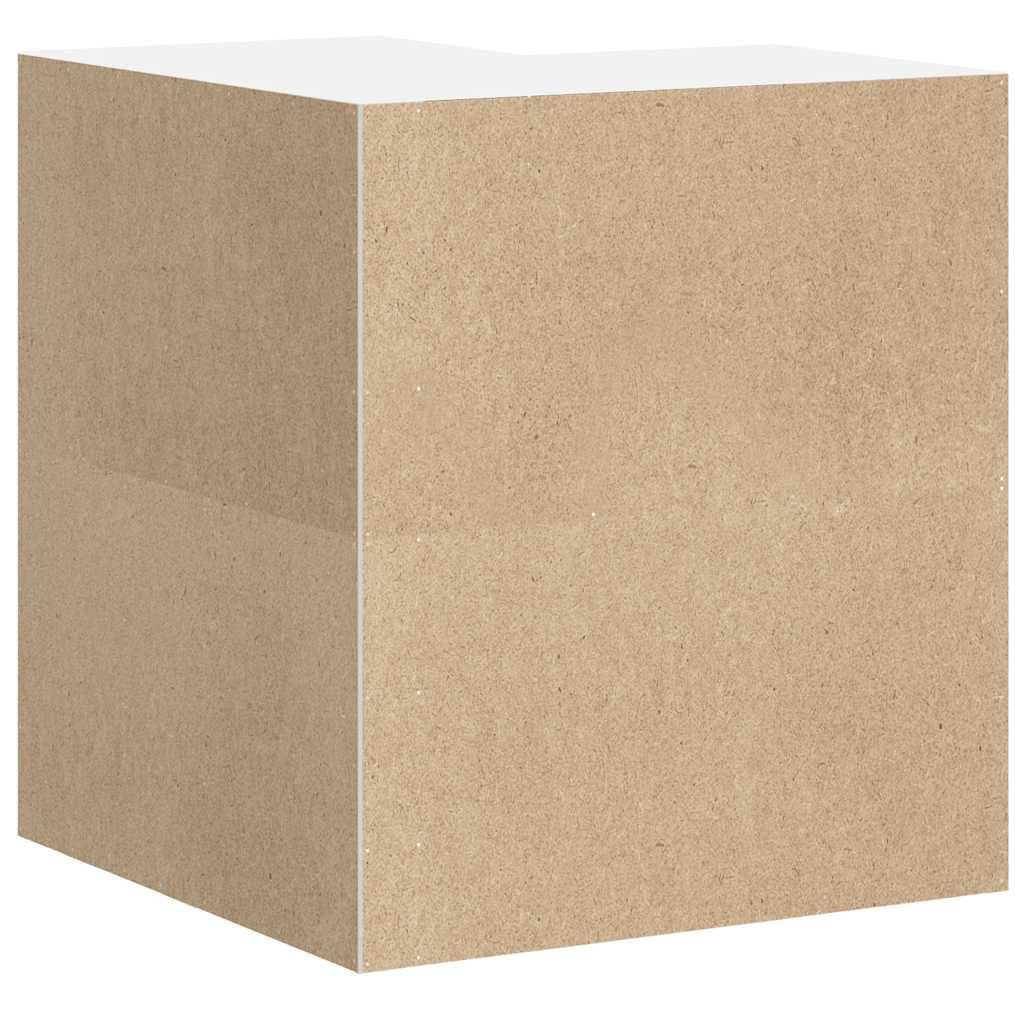 Eck-Wandschrank, Küche, Holz, Eiche, Braun | Glatte Oberfläche, feuchtigkeitsbeständig, verdeckte Tür, Wandhalterung, pflegeleicht, feuchtes Tuch