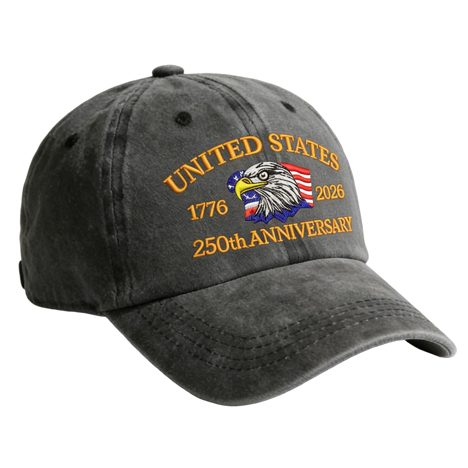 Generisch 250 Aniversario - Retro Ajustable Transpirable Gorras | 250 Años USA Gorra, Para Cumpleaños, Halloween, Pesca al Aire Libre Verano Camping Jardín Patio Senderismo Trabajo Viajes