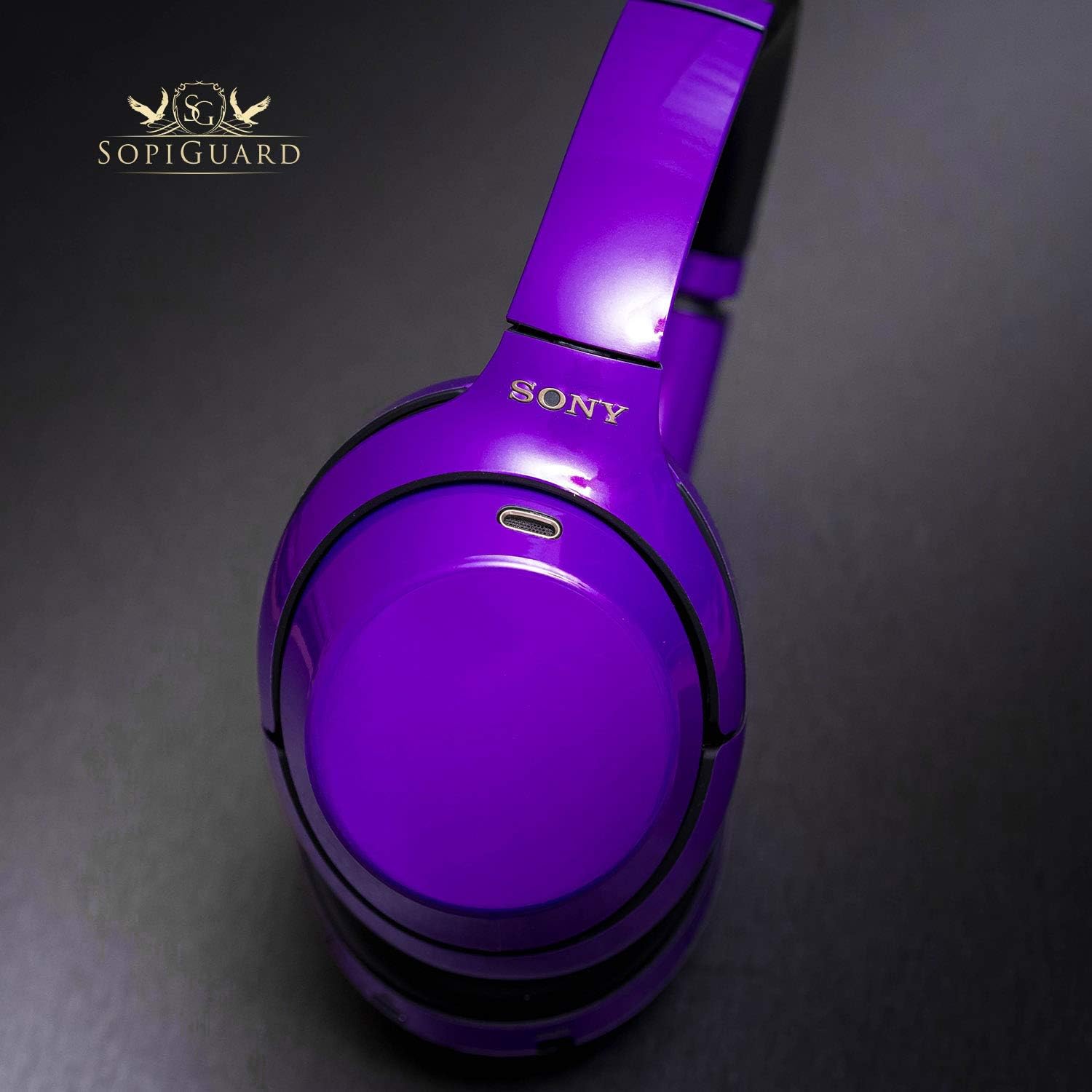SopiGuard Skin for Sony WH-1000XM3 Wireless Headphone Precision Vinyl Sticker Wrap (3M Carbon Black)