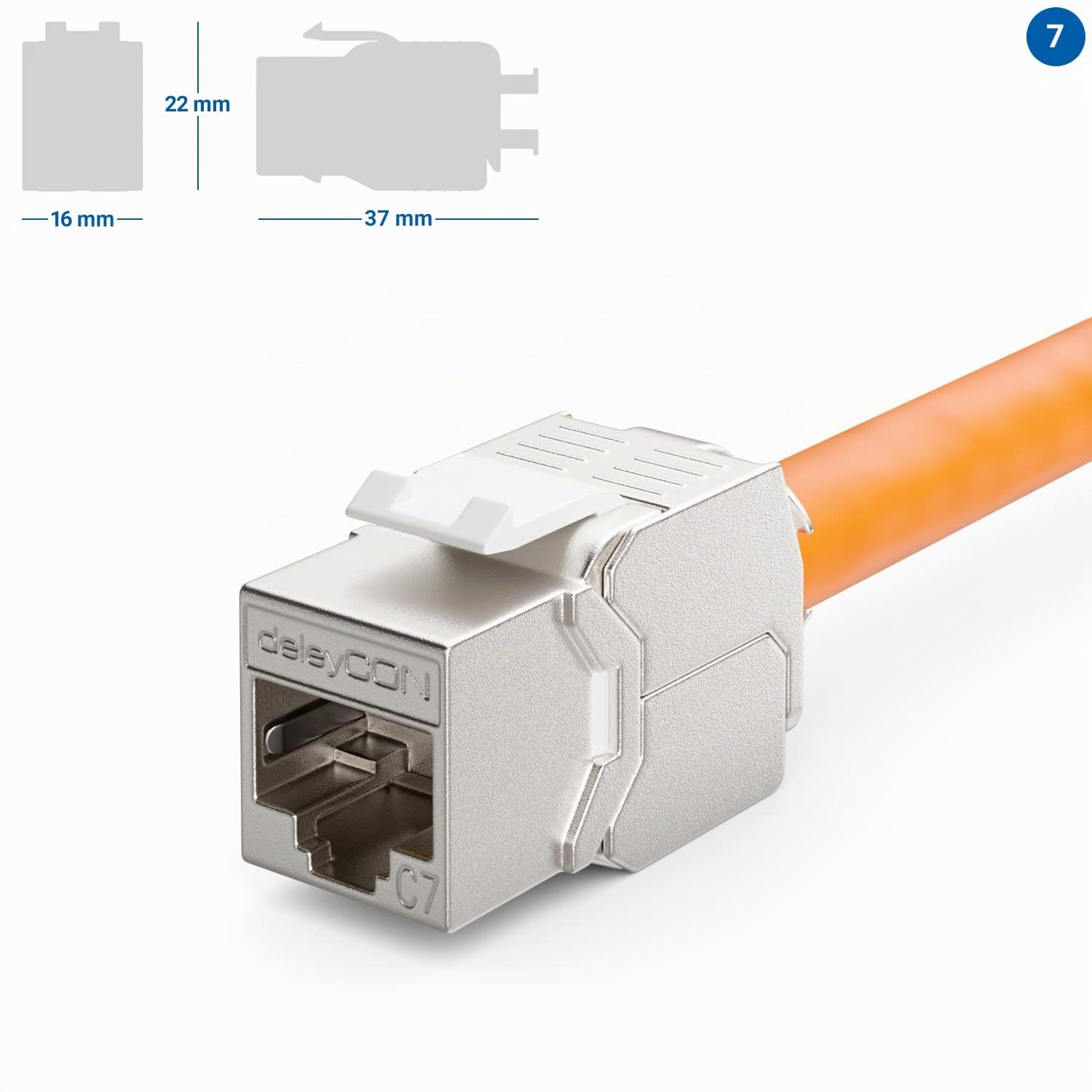 deleyCON 4X Module Keystone Cat 7 Optimal pour Câbles CAT7/CAT6/CAT6a - Compatible avec Câbles D’Installation, de Raccordement et Réseau - Blindage STP - Port RJ45-1000 MHz, 10 Gbit/s - (LSA)