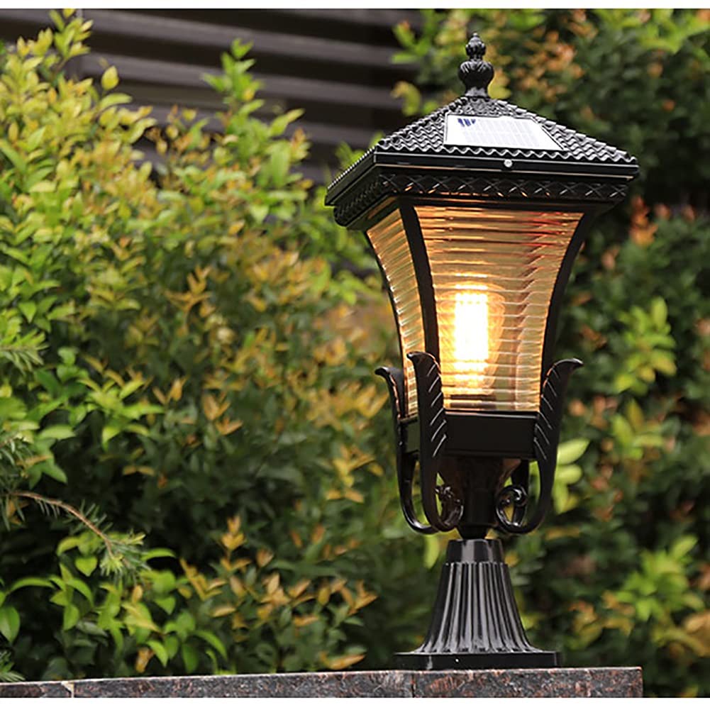 Światła słupkowe na zewnątrz, lampy ogrodowe, oświetlenie tarasu LED, solarne światła słupkowe na zewnątrz, lampa ogrodowa, ciepła biała lampa słupkowa, IP23, wodoodporna, nowoczesna latarnia słupkowa, do tarasu, ogrodzenia willi, filar bramy
