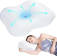 Vista 8 de Almohada de sueño con diseño ergonómico de contorno con reposabrazos lateral para dormir, almohada de soporte para cuello para dormir de lado, Gris