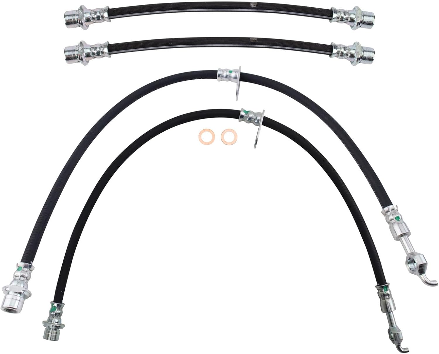 TRQ Brake Hose Set Compatible with 2003-2008 Pontiac Vibe Toyota Matrix