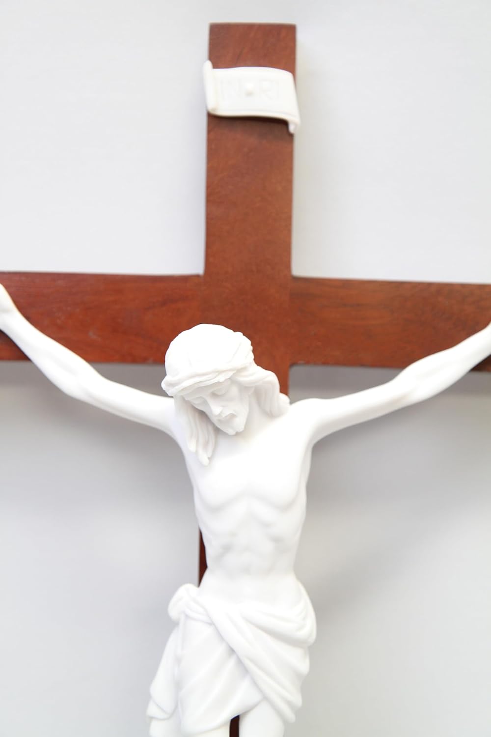 Vittoria Collection 22.5 inch Wooden Wall Crucifix Wood Cross Jesus Christ Statue Sculpture Home & Church Decor