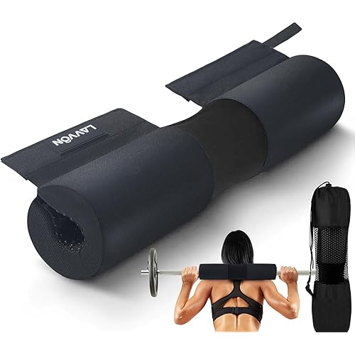 Barbell Squat Pad Nylon Padding AntiSlip- Thick Foam Barbell Pad for Squats Cushion, Lunges&Bar Padding for Hip Thrusts - Standard Weight Bar Pad - Provides Cushion to Neck Shoulders Training