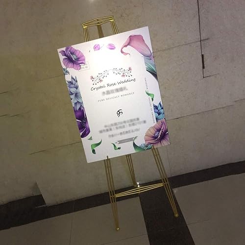 Miniatura 4 de OYhmc Caballete de pintura para artistas caballete de exhibición de caballete de hierro forjado soporte de marco de fotos dorado de pie soporte de