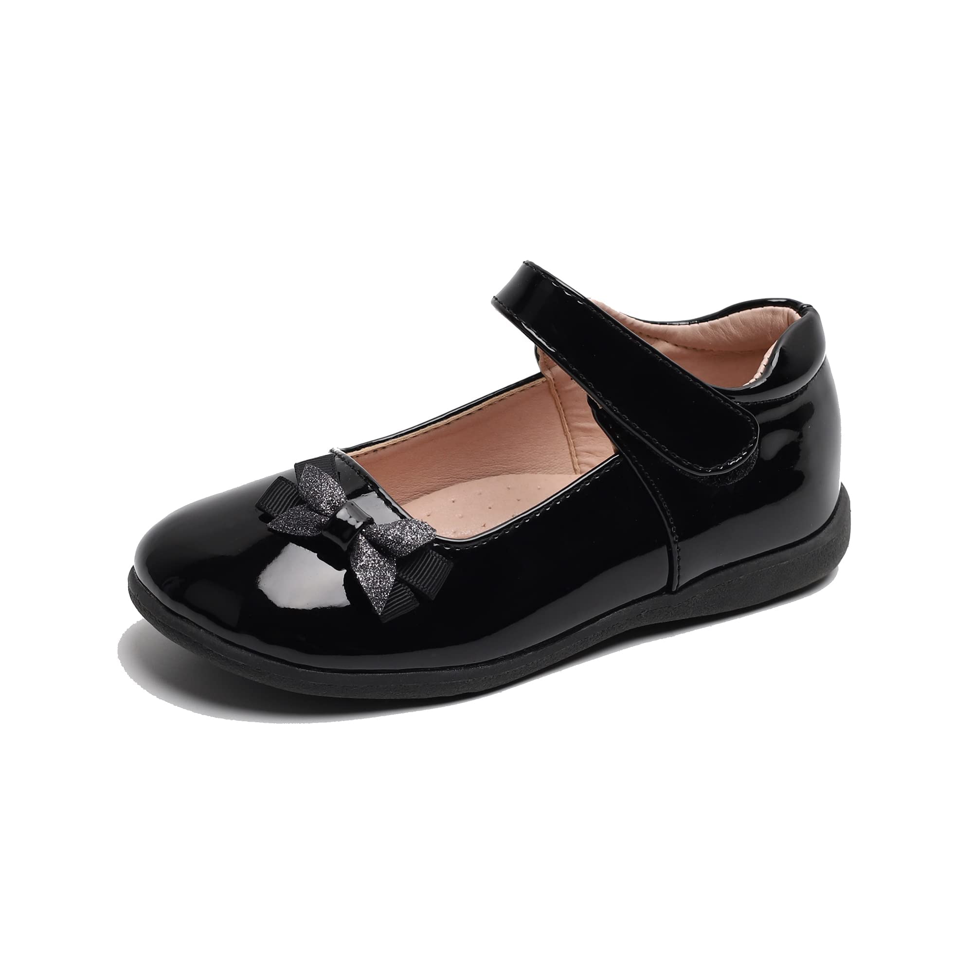 ALPHELIGANCE Girls Mary Jane Strap School Uniform Dress Flat Ballet Shoes