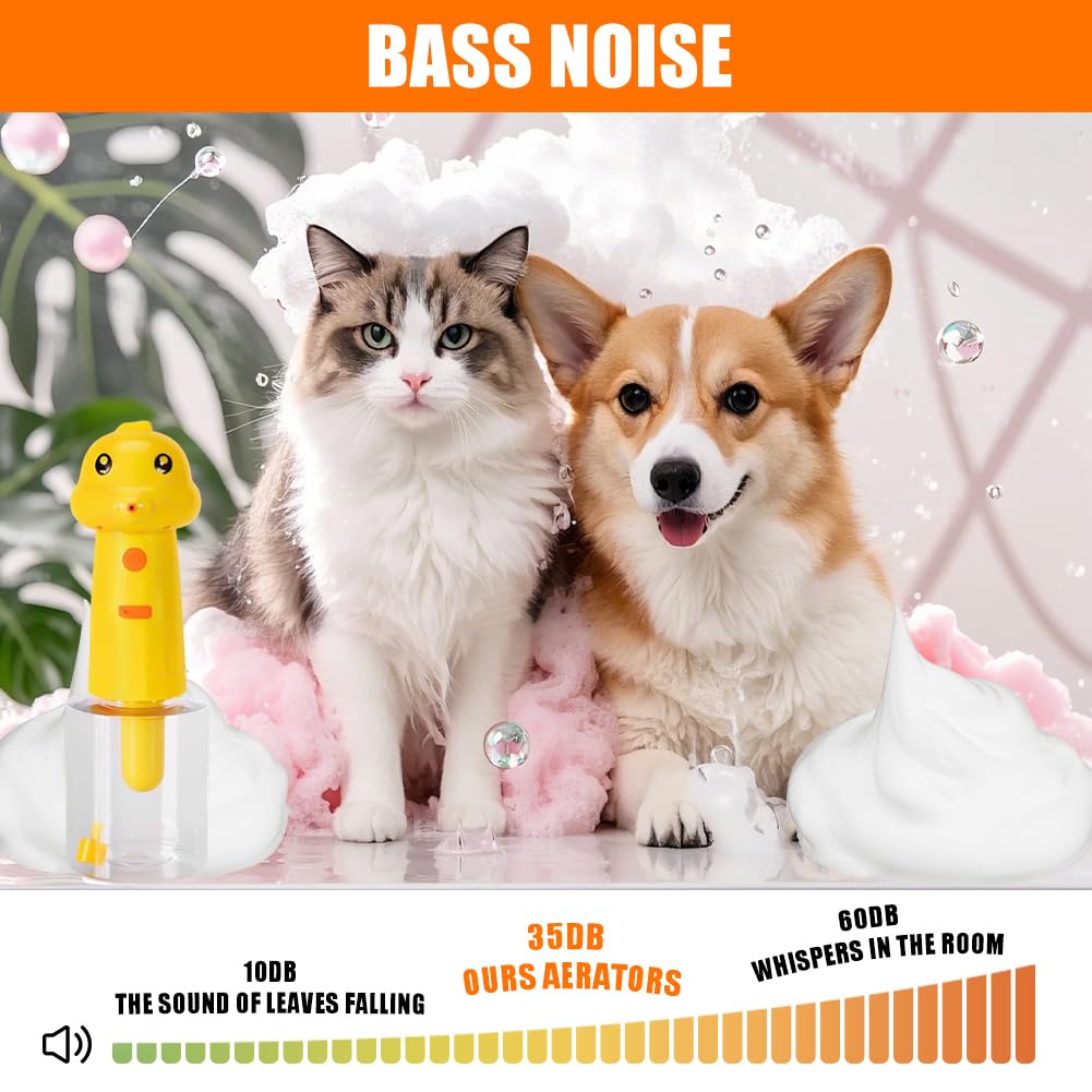 Distributeur de savon automatique pour chien, distributeur de savon en mousse pour baignoire pour chien, machine à mousse pour chien avec brosse pour chien, distributeur électrique de mousse pour