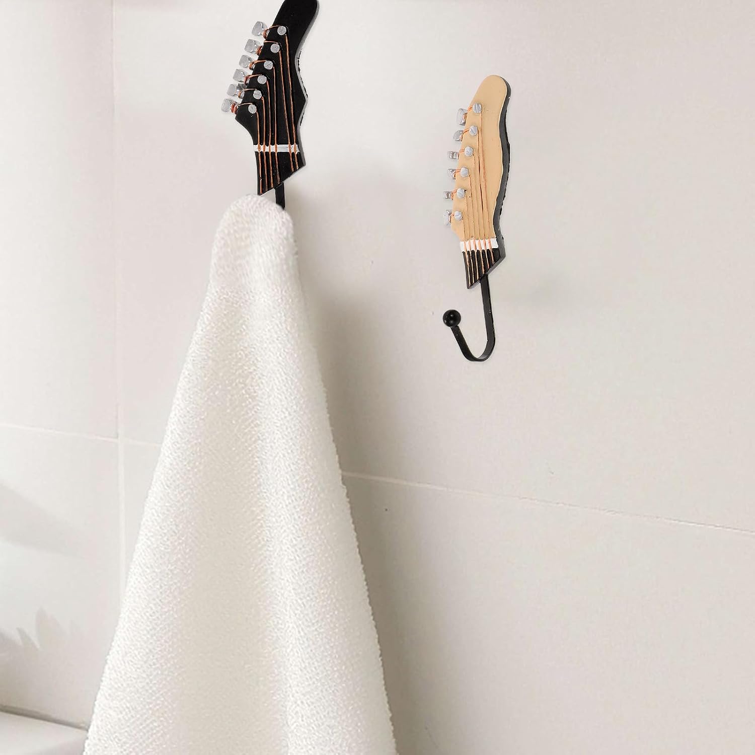 Guitar Shape Resin Wall Hooks 3pcs Set Decorative Music-Themed Home Storage Coat Hat Key Hooks for Living Room Organizer image 5
