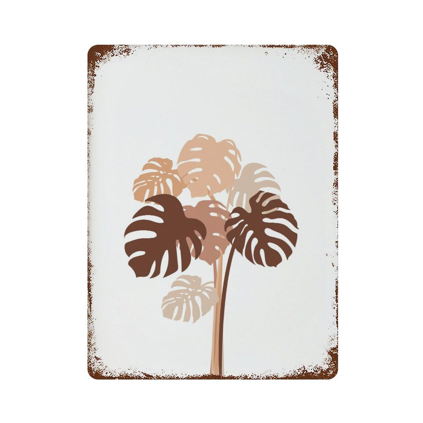 xiaoxiaoshen Monstera Bouquet Boho Farmhouse Decor Wall Decor Art Metal Tin Poster Modern Home Decor Art Home Bar Shop Decorations Vintage Sign 40x30cm