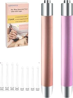 AIPINYUE LED Ear Pick Wax Removal Tool Kit - Visual Cleaning, Soft Safe Spoon Heads, 10pc Replaceable Set for Adults & Kids