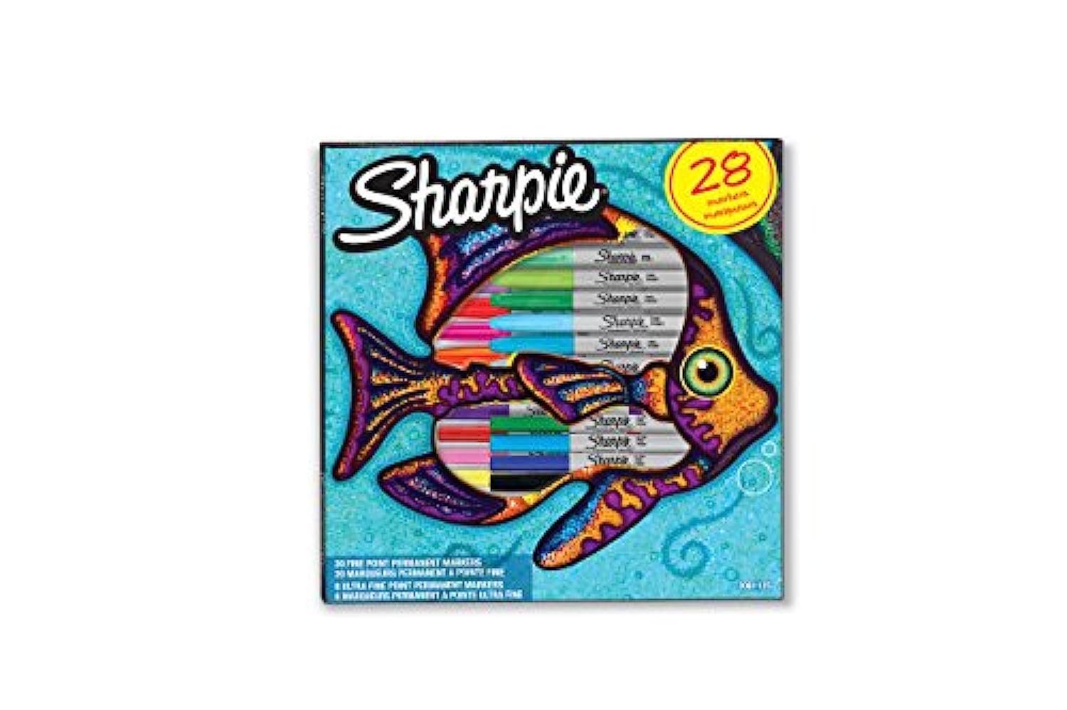 Sharpie Permanentmarkerset, exklusive Farben, feine und ultrafeine Spitzen, 28 Stück
