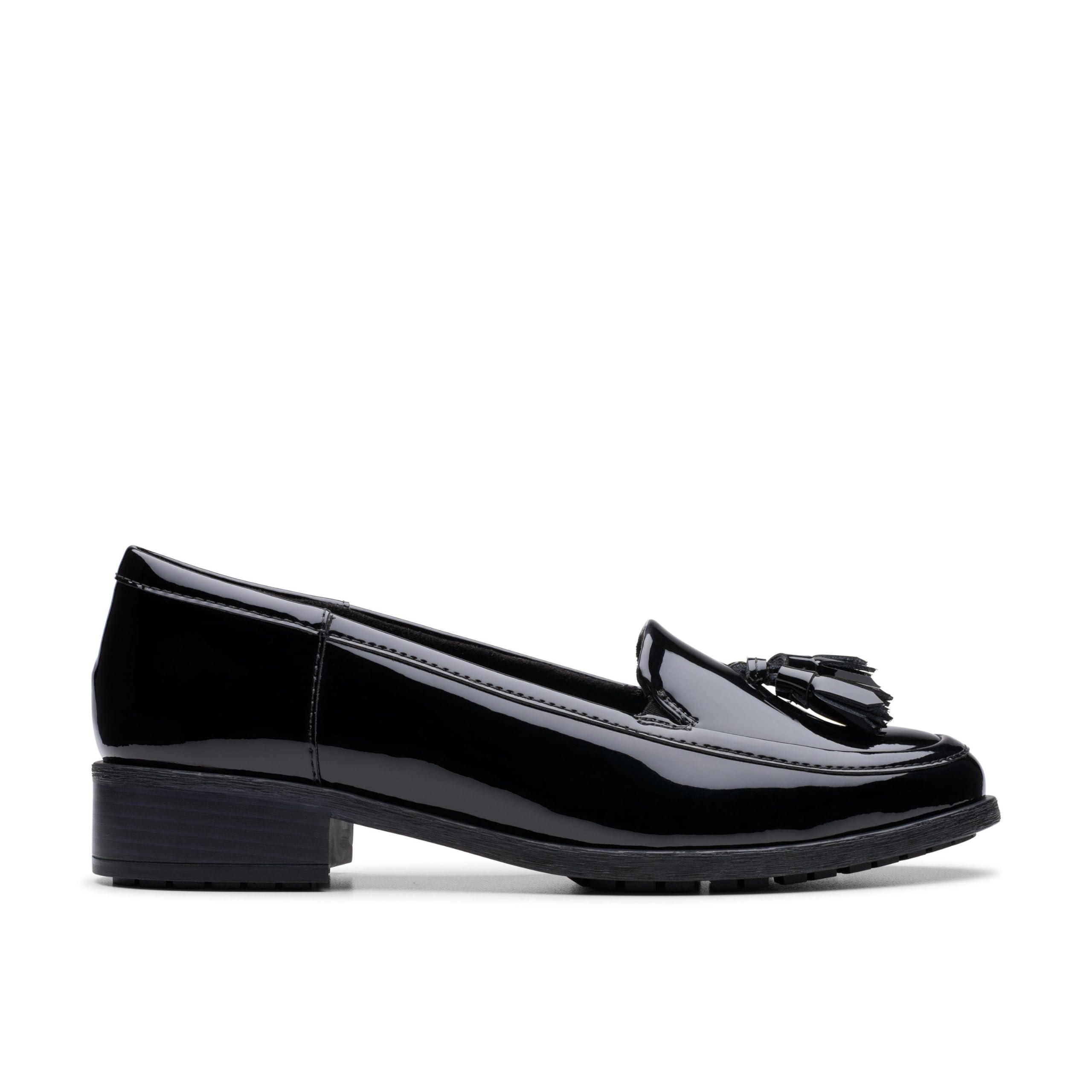 Clarks Women's Havisham Edge Loafer, Black Patent, 3.5 UK