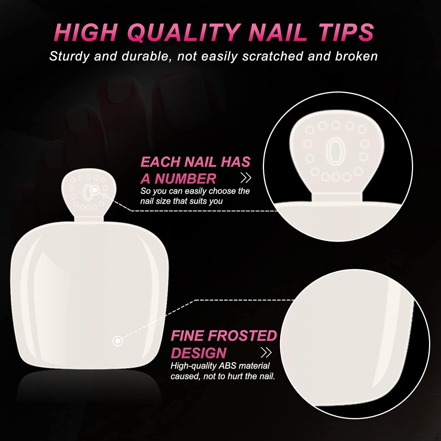 AORAEM False Toenails 500PCS Natural Toe Nails for Acrylic Tips Full Cover Press on Toenails for Nails Tips Art Design Home DIY Nail Salon, 10 Sizes with Box (Natural)
