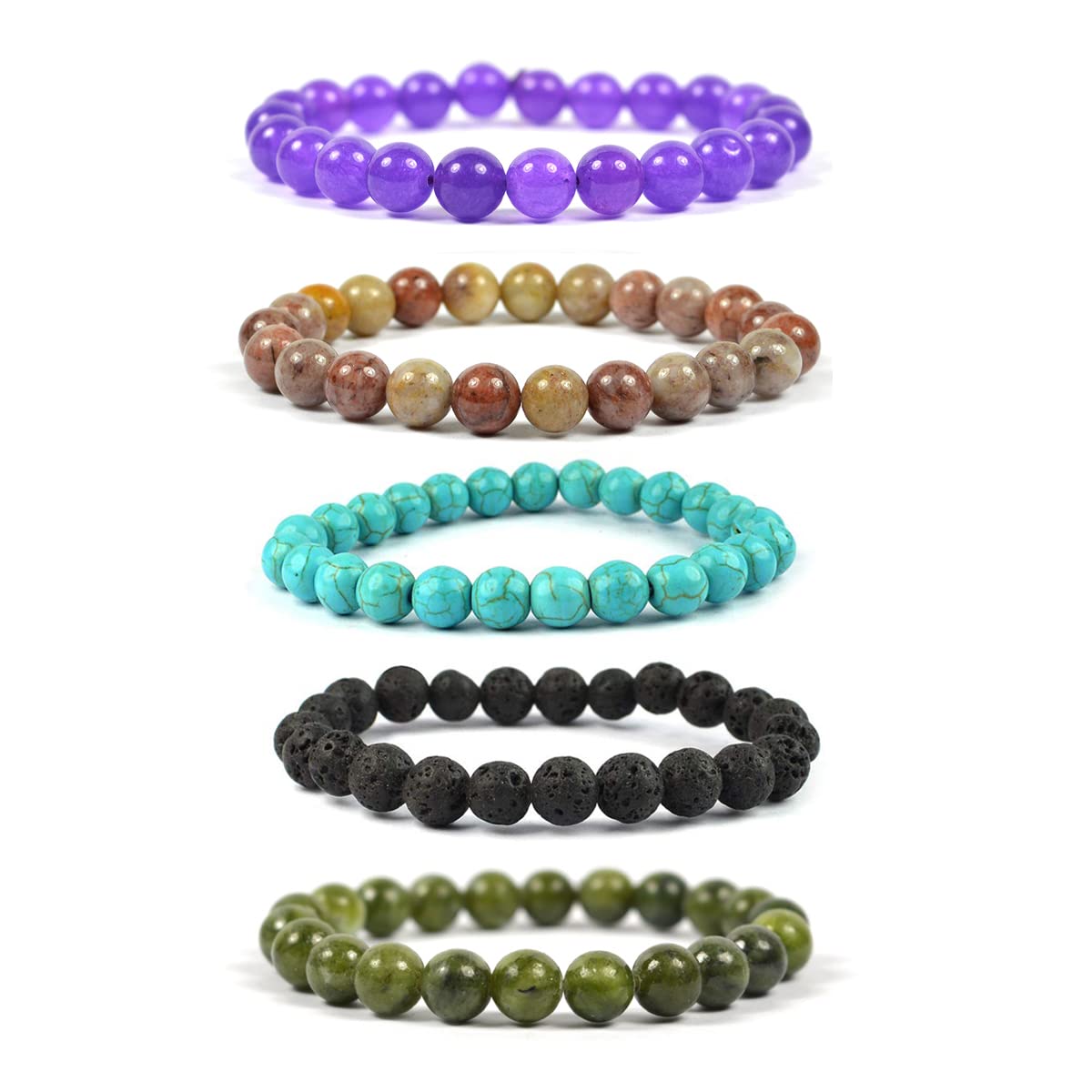 Reiki Crystal Products With Turquoise Malachite Jasper Amethyst Lava Bracelet For Unisex Adult (multicolour) (B08J3KLTWY) Amazon Price History, Amazon Price Tracker