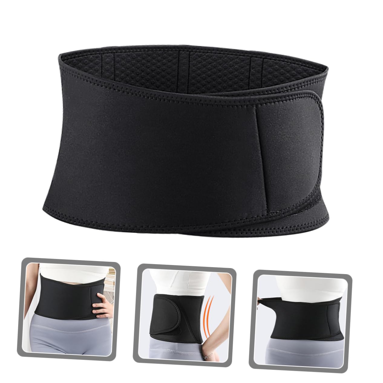 Beatifufu Sports Waist Support Band Running Yoga Waist Abdominal Belt Training Waist Belt for Core Stabilizati Black