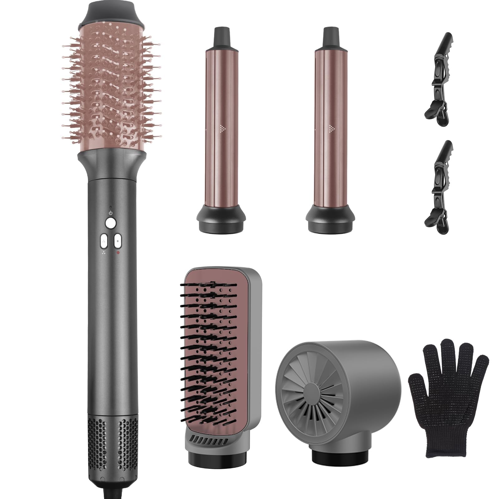 Air Styler Hair Dryer Brush - 5 in 1 Hair Styler Auto Wrap Hot Air Curler Ionic Blow Dryer Brush, 38m/s Airflow High Speed Fast Drying Styling Blowout