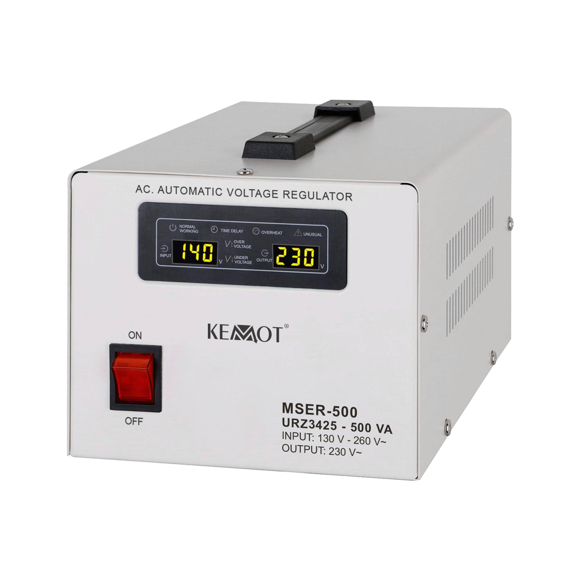 Régulateur de Tension Automatique Kemot Mser-500 (500 VA, servomoteur)