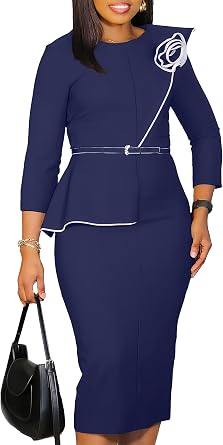 Wear to Work Dress for Women Business Casual Bodycon Midi Dress Elegance Church Outfits