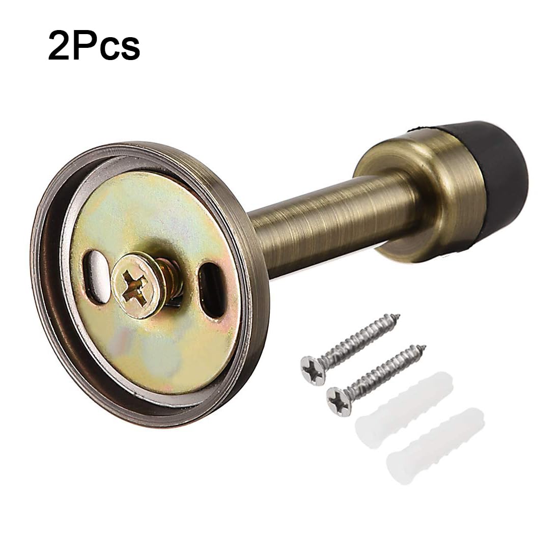 TA-VIGOR 2pcs 78mm Height Door Stopper Wall Mounted with Screws - Image 3