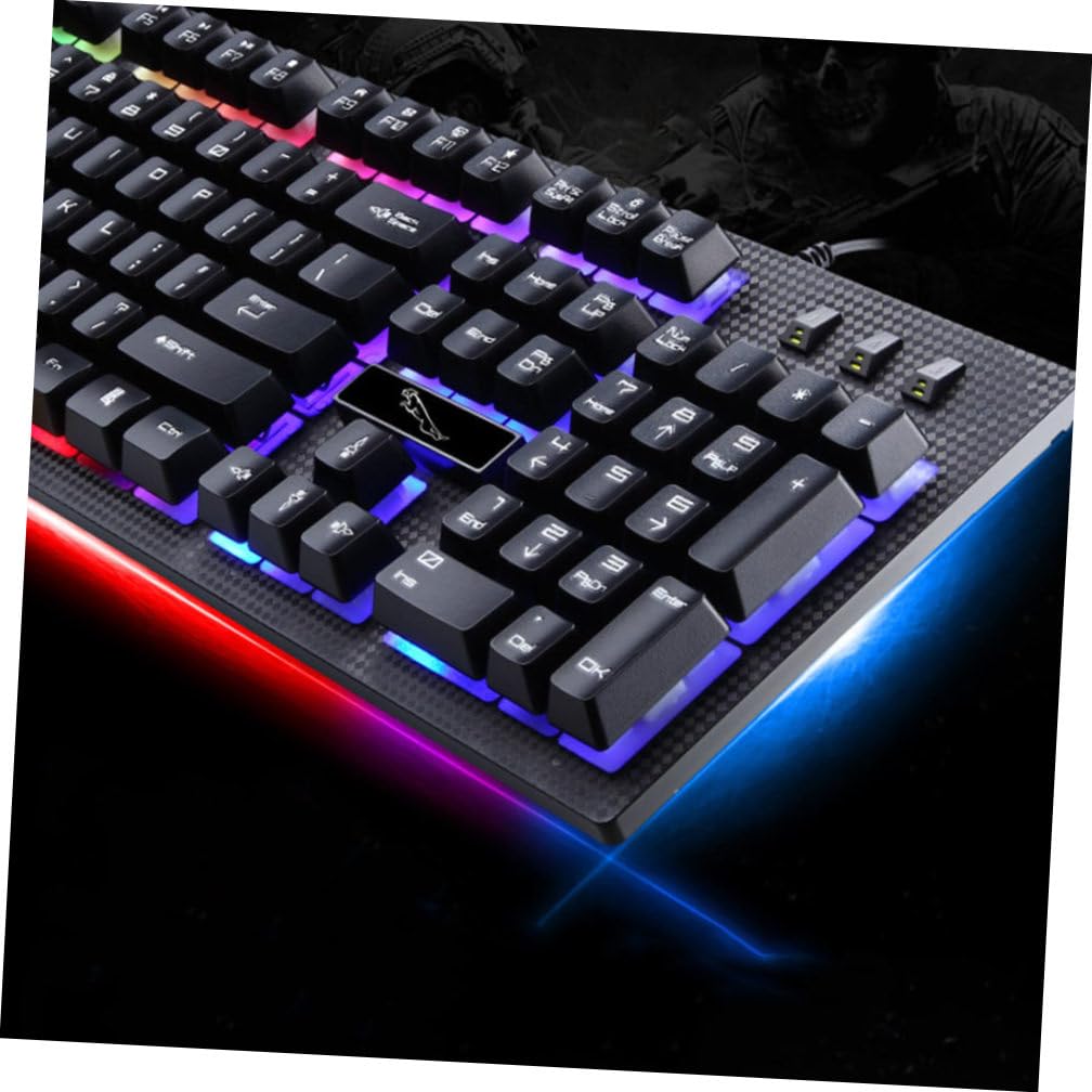 Kit Clavier et Souris de Jeu Filaire 104 Touches, Lumineux Noir