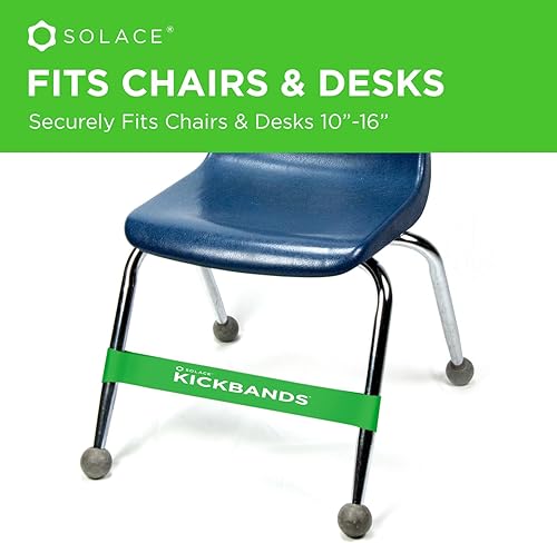 Miniatura 14 de KICK BANDS Bandas para sillas para niños con pies inquietos, paquete de 12 bandas para aliviar la ansiedad con TDAH para sillas y escritorios