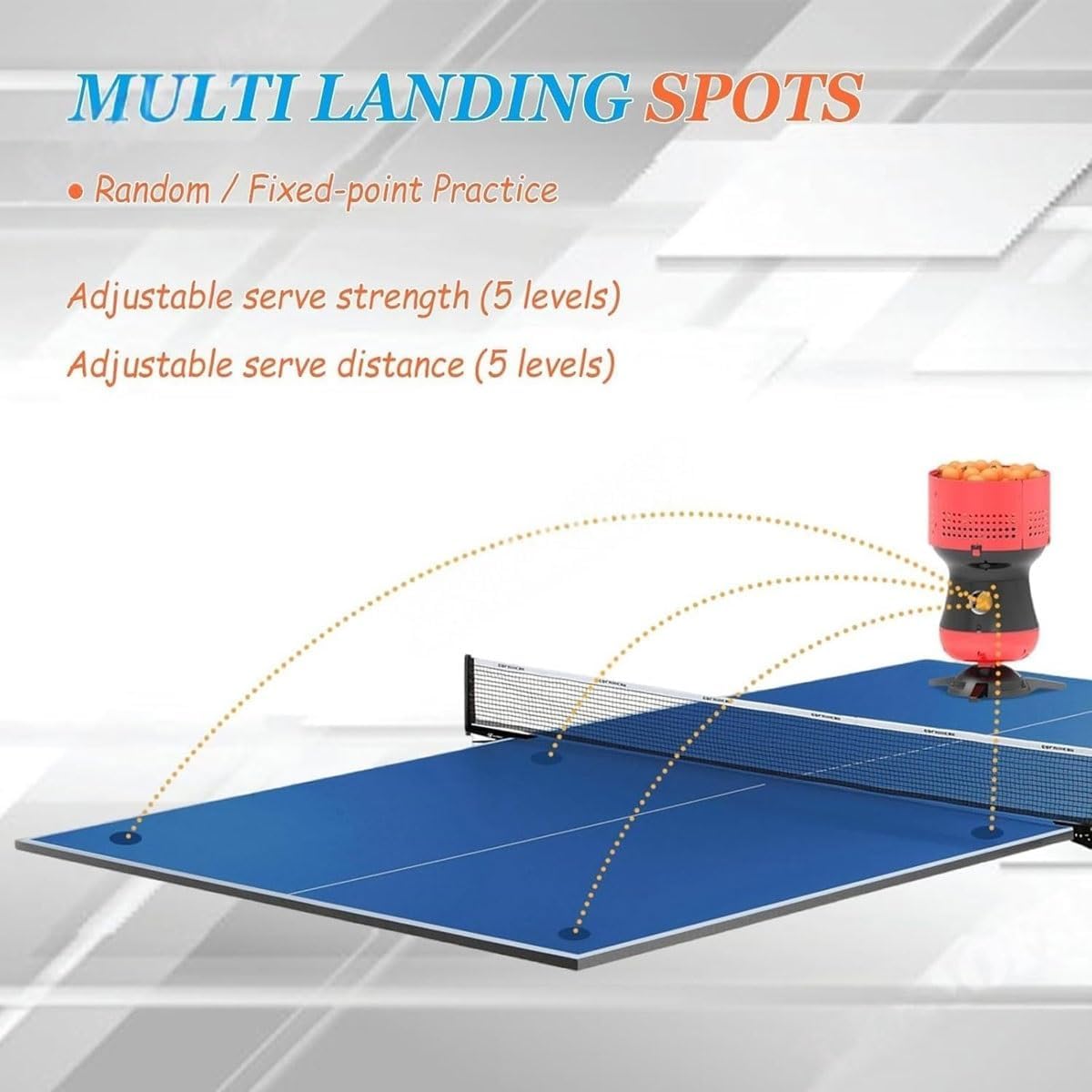 Automatic Ping Pong Ball Launcher with Remote Control, Adjustable Speed & Frequency, Table Tennis Serving Machine, Removable Ball Storage for Practice & Training