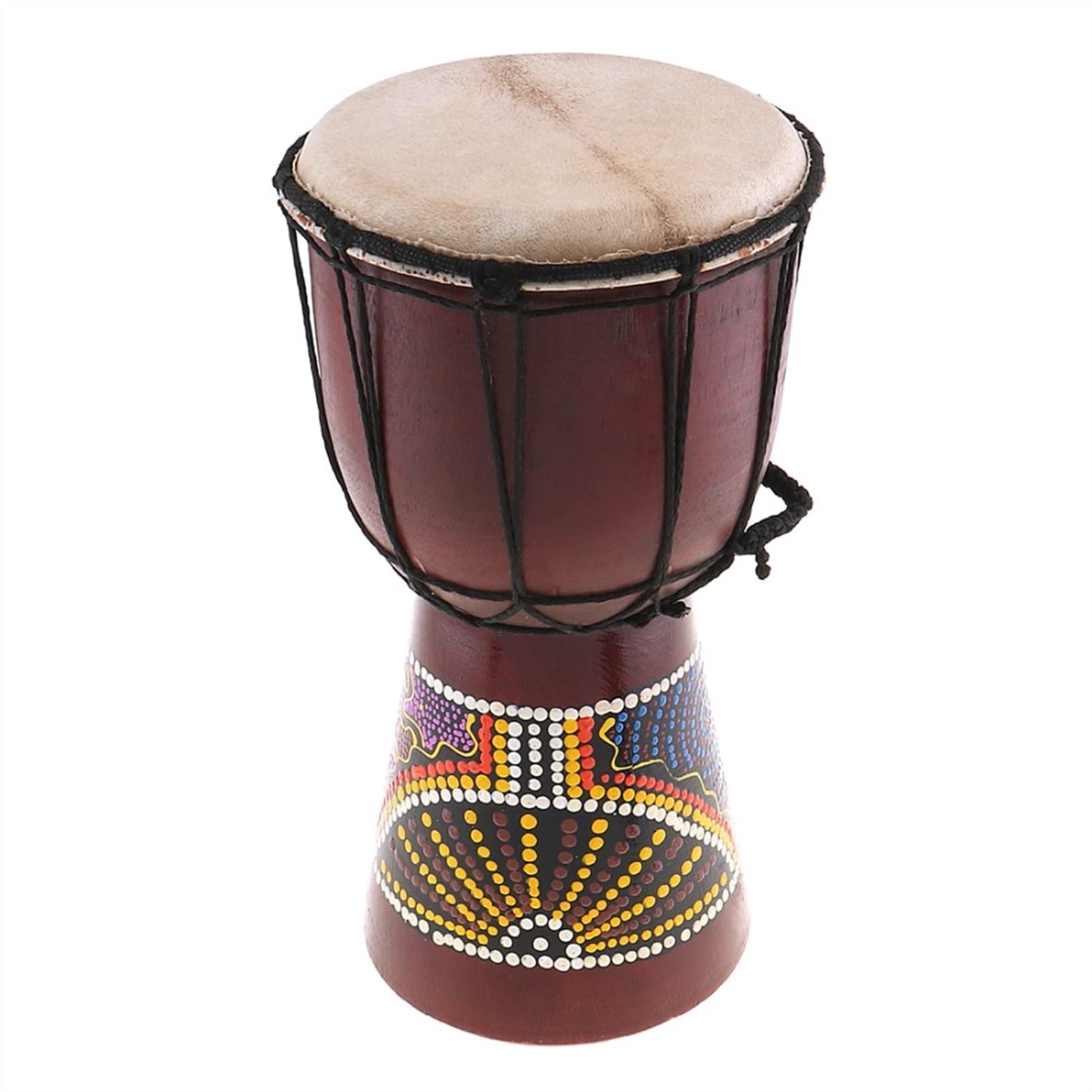 FLFL Djembe Tambor 4/6 Pulgadas Profesional Tradicional Africano Djembe Drum Madera Cabra Piel Buena Sonido Africano Musical Instrumento (Color : 6 Inch)