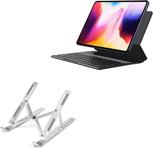BoxWave Soporte y soporte compatible con Chuwi HiPad Pro - Soporte compacto QuickSwitch para portátil, soporte de visión multiángulo, plateado