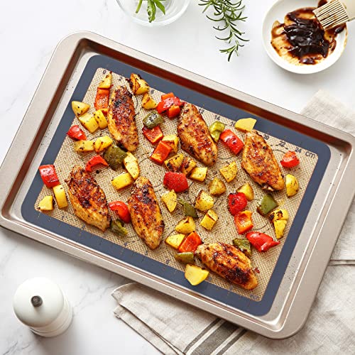 Silicone Baking Mat Set of 6, GUANCI Grade Food Baking mats Non-Stick Reusable Pizza Bakeware Mat for Making Macaroon, Pizza, Cookie, Pastry, Bread, Bun(Grey) - Image 5