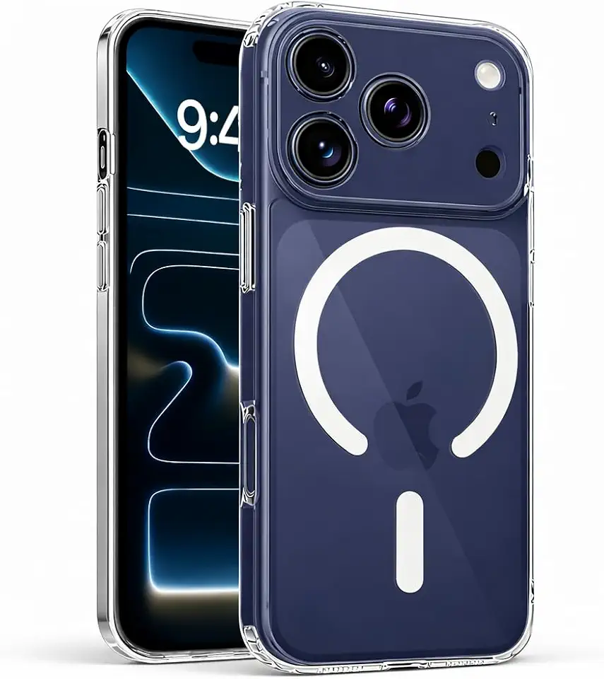 Capa Magnética para (Iphone 17 Pro) Transparente Premium compatível com Mag-Safe Anti Impacto e Anti Amarelamento (Iphone 17 Pro)
