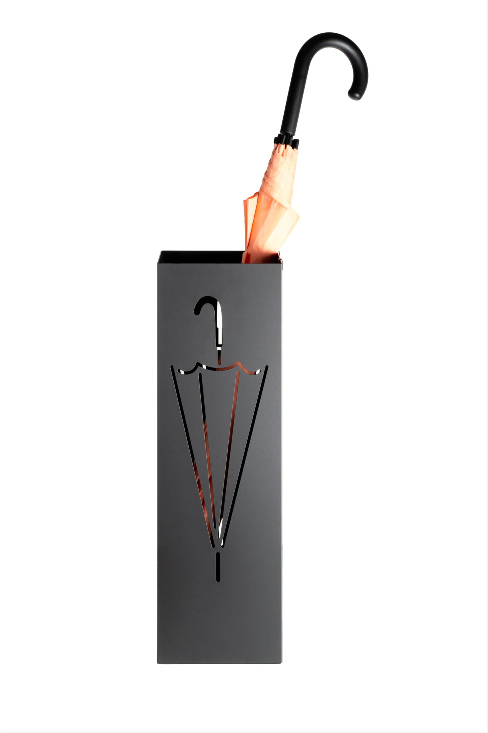 Porte-parapluie En Cuir PU Grande Capacité - Pour 5 à 10 Parapluies Longs - Bac à Goutte Amovible - 20x57cm - Noir, Orange, Marron…