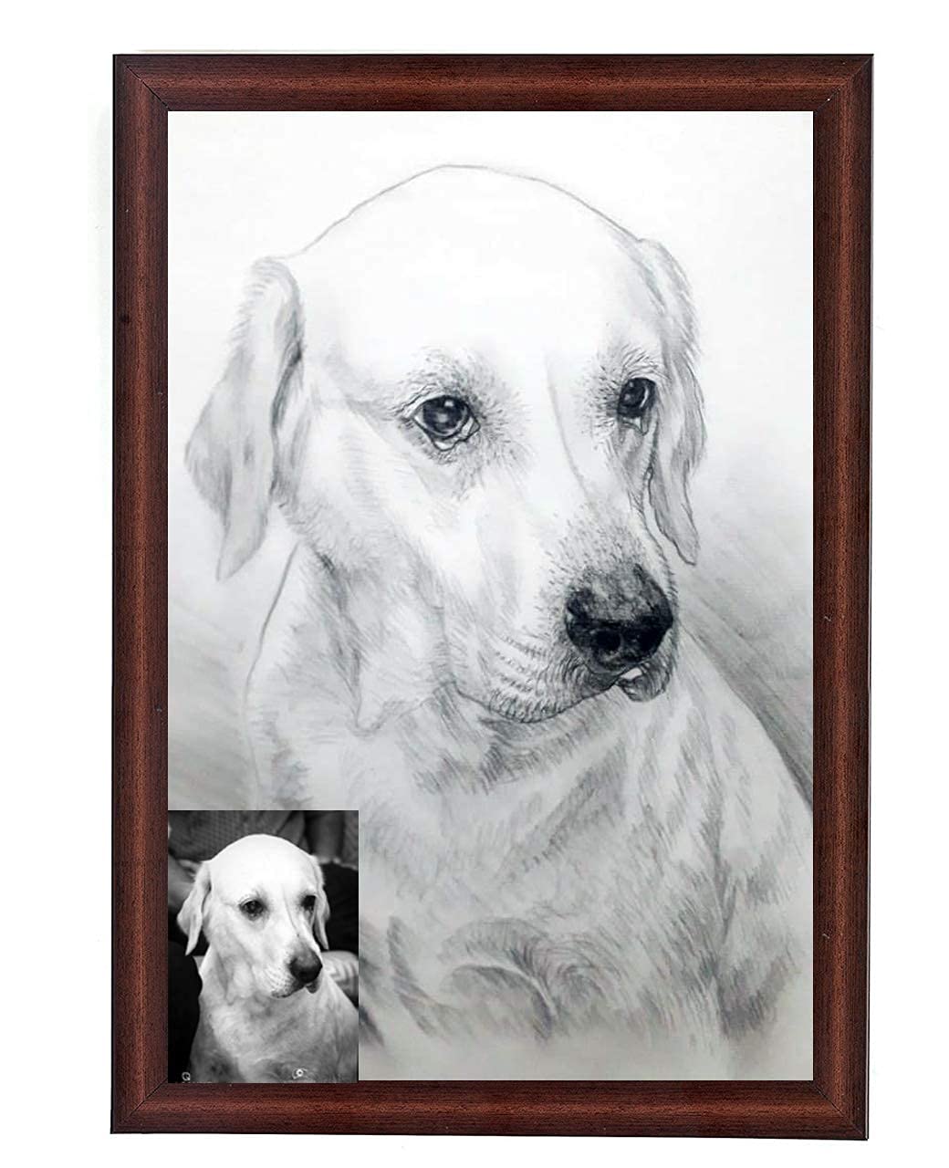 MY MAGIC GIFT HANDMADE PENCIL SKETCH PORTRAIT WITH FRAME (A3,12X18 INCH) 1