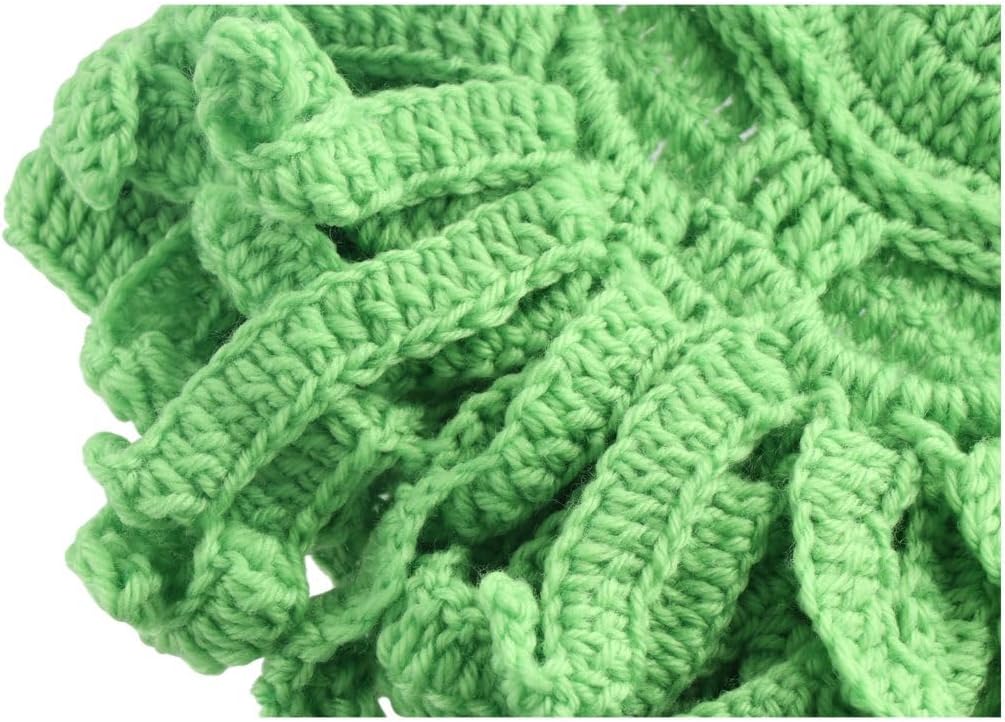 Leadigol Octopus Beard Hat,Octopus Beanie Hat Winter Warm Octopus Hat,Knit Caps Ears Warm Earflap,Squid Beanie Cap,Octopus Beanie Facemask Halloween Costume Green - Image 4
