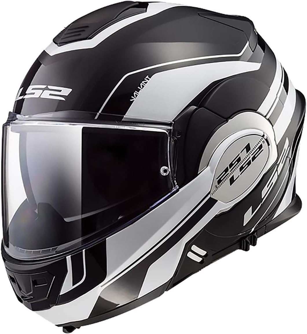 LS2 Helmets Valiant Lumen Matte/Gloss Graphic Unisex-Adult Flip-Up-Helmet-Style Motorcycle Helmet (Matte Black, Medium)
