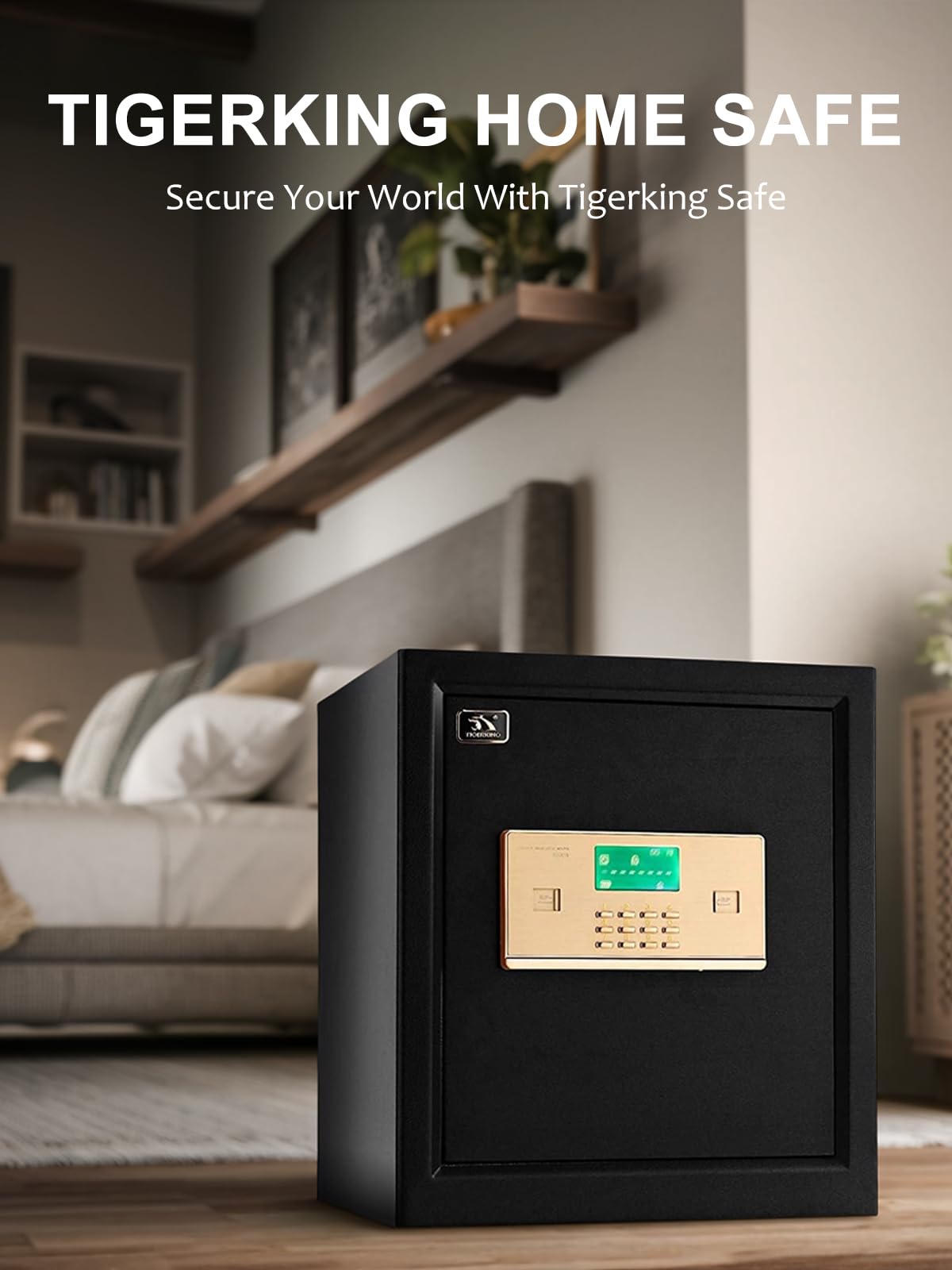 TIGERKING 5.9 Cu.ft Large Heavy Duty Safe Box, Big Home Security with Double Safety Key Lock, Adjustable Shelves, Anti-Theft Alarm System, Removable Wheels, Ideal for Home Office, Black: TIGERKING Safe Box,1.5 Cubic Feet Big Home Safes with Digital Lock for Home and Office