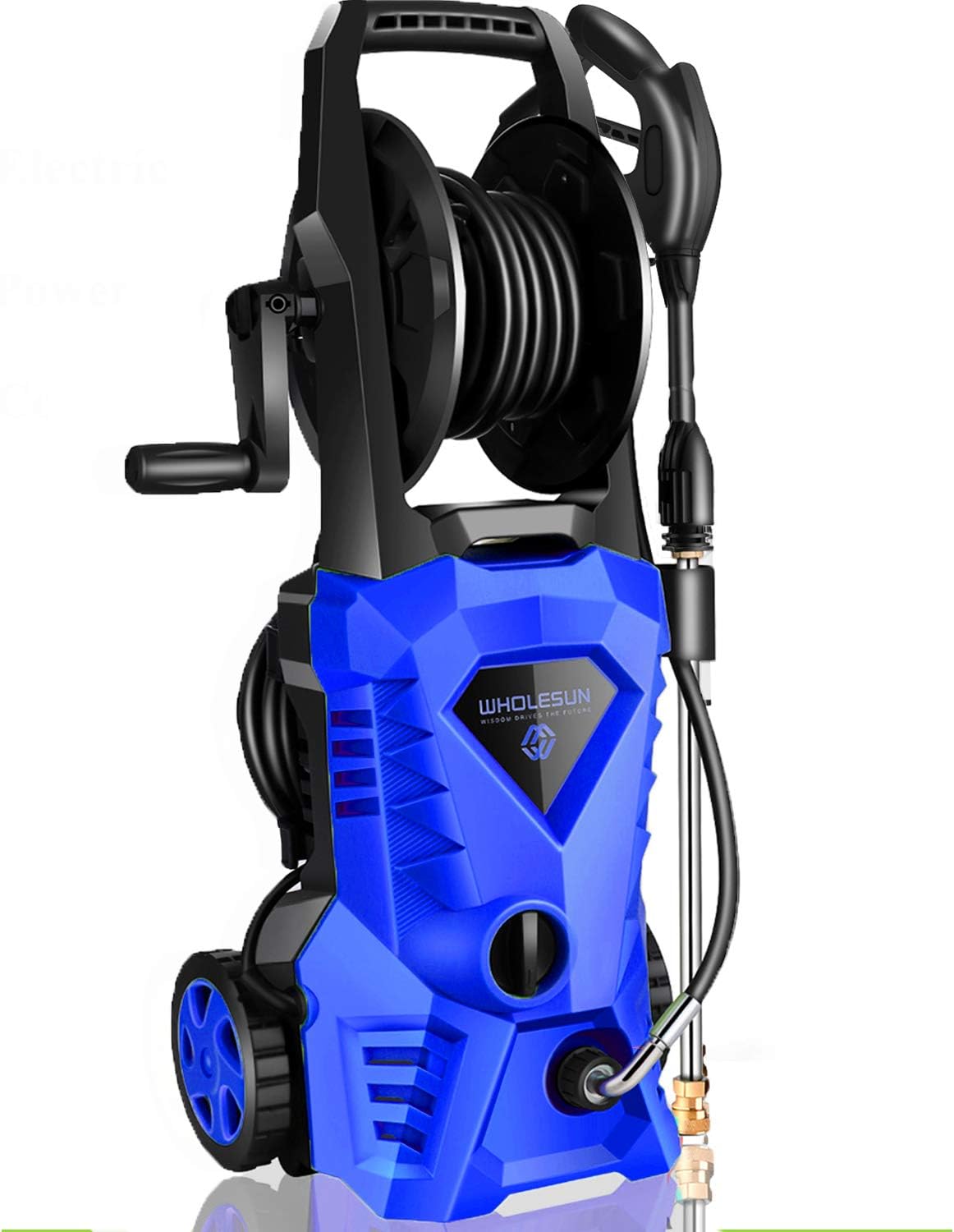 WHOLESUN 3000PSI Electric Pressure Washer 2.4GPM 1600W Power Washer with Hose Reel and Brush Blue : Garden & Outdoor