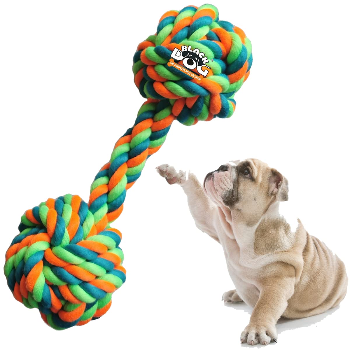 BLACKDOG Puppy Toy Pack Includes Chew Toy Rope Toys Dumble Polyester Rope Toy and Teething Fetch Toy for Small to Medium Dogs Interactive Play Rope Toy Color May Vary (B09FXS3Q9Y) Amazon Price History, Amazon Price Tracker