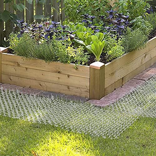 VIGAN 4M Garden Prickle Strip Dig Stop Cat Mat Deterrent Mat Spike Anti-Cat Dog Portable Outdoor Garden Supplies (White)