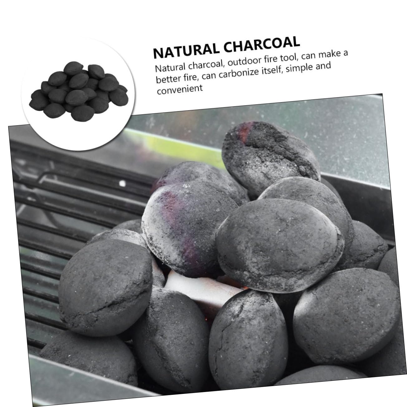 BESPORTBLE Charbon de Bois Multifonctionnel pour Barbecue, Allumage Facile, Résistant au Vent, pour Activités Extérieures et Bushcraft