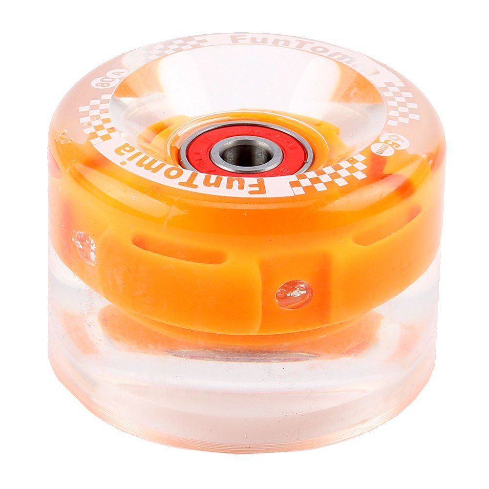 FunTomia 4 Pezzi Longboard/Skateboard/Miniboard Ruote (Big Wheels) 65x45 mm 80A incl. Mach1 Cuscinetti a Sfera, Spacer + T-Tool