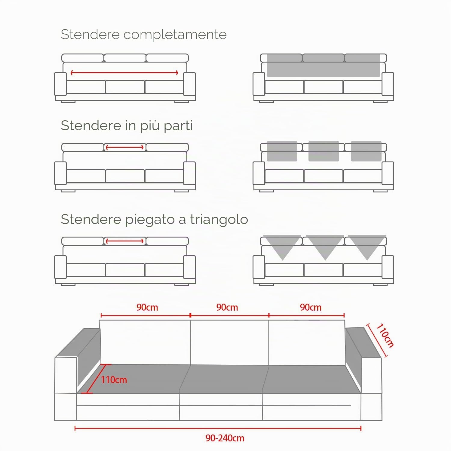 Copridivano 3 Posti Con Penisola,Fodera Per Divano Antiscivolo Antimacchia,Angolare Antigraffio Gatto Copri Divano Copridivano Universale,Grigio,1 pc 110x210cm