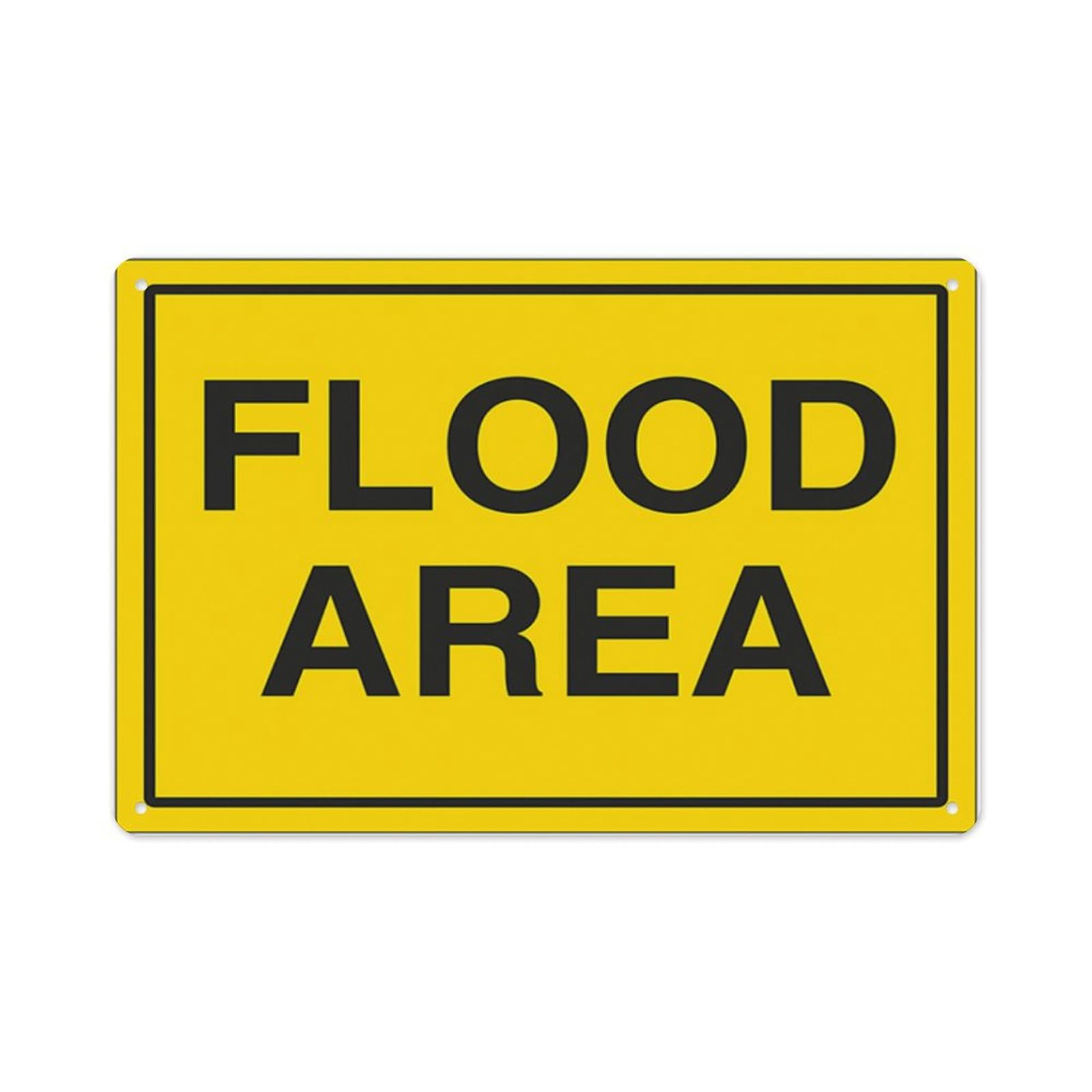 peiyeety Flood Area Aluminum Tin Warning Signs For Home Outdoor Garden 12X16 Inches