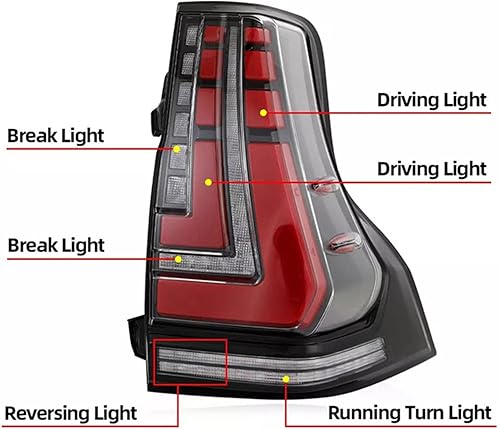 Miniatura 3 de Luz trasera del coche Lámpara de señal de giro trasera luces de freno modificadas para Land Cruiser Prado 150 GRJ150 FJ150 LC150 2011-2020