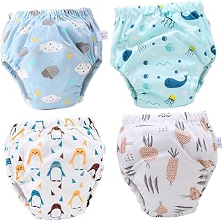 SHOWERORO 4 Pçs Fralda Lavável Fralda Recém-Nascido Algodão Xixi Calças De Treinamento Fralda Recém-Nascido Penico Calças De Treinamento Fraldas Para Recém-Nascidos Fraldas Bebê