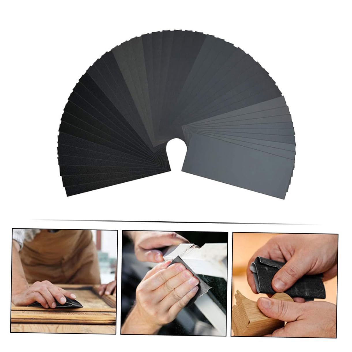 Carta Abrasiva Nera 90 Fogli, Flessibile e Resistente All'usura | Piccole Rifiniture e Rimozione Segni su Battiscopa, Finitura 9x3, 6 Pollici