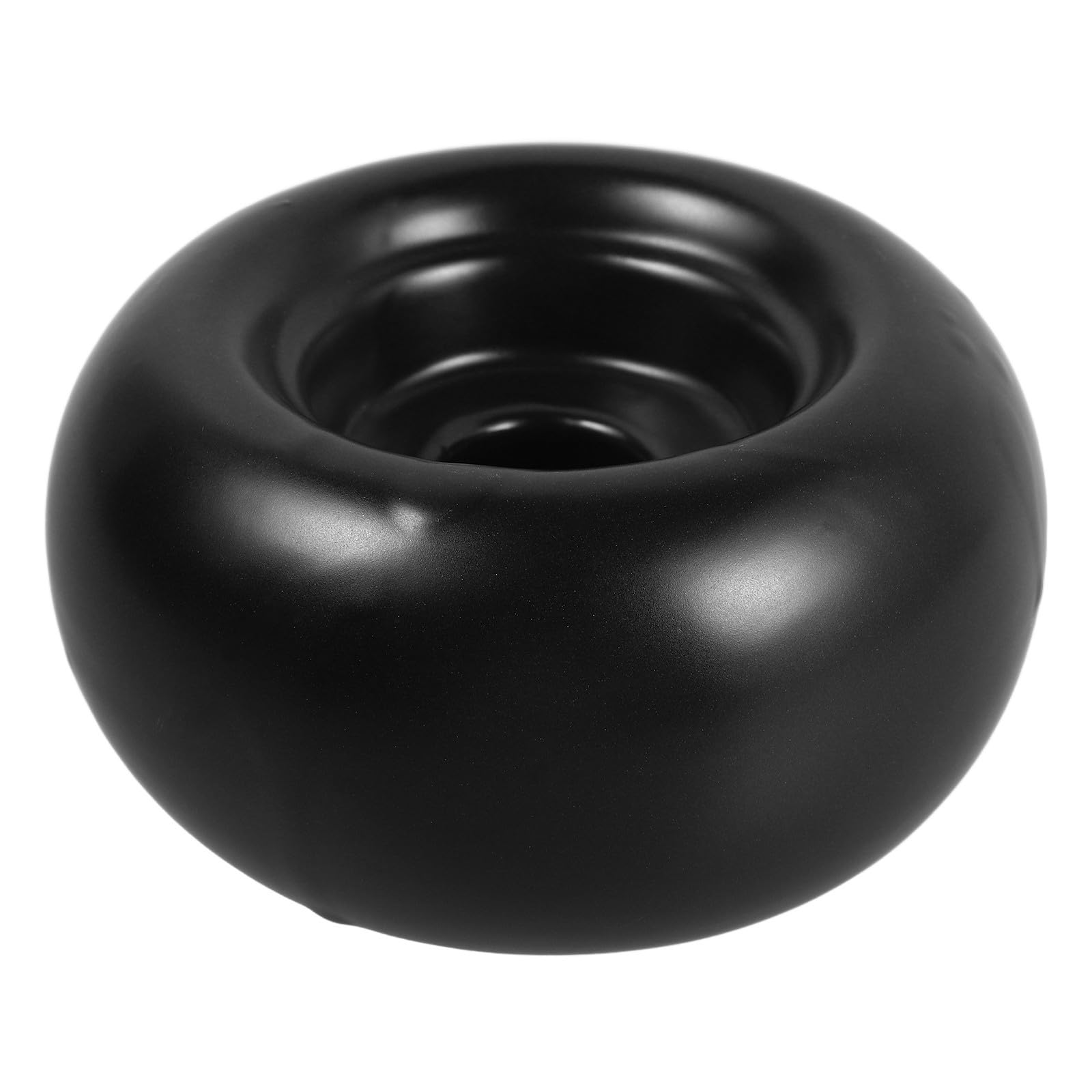 Toyvian 3 Piezas Candelabro de Cerámica Negro Moderno para Mesa de Comedor
