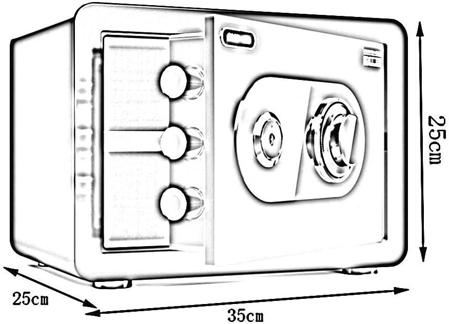 strongbox Durable Fireproof Waterproof Password Deposit Box Anti-Theft Mechanical Lock Steel Large Capacity Invisible Safes with Detachable Partition and Key Safe