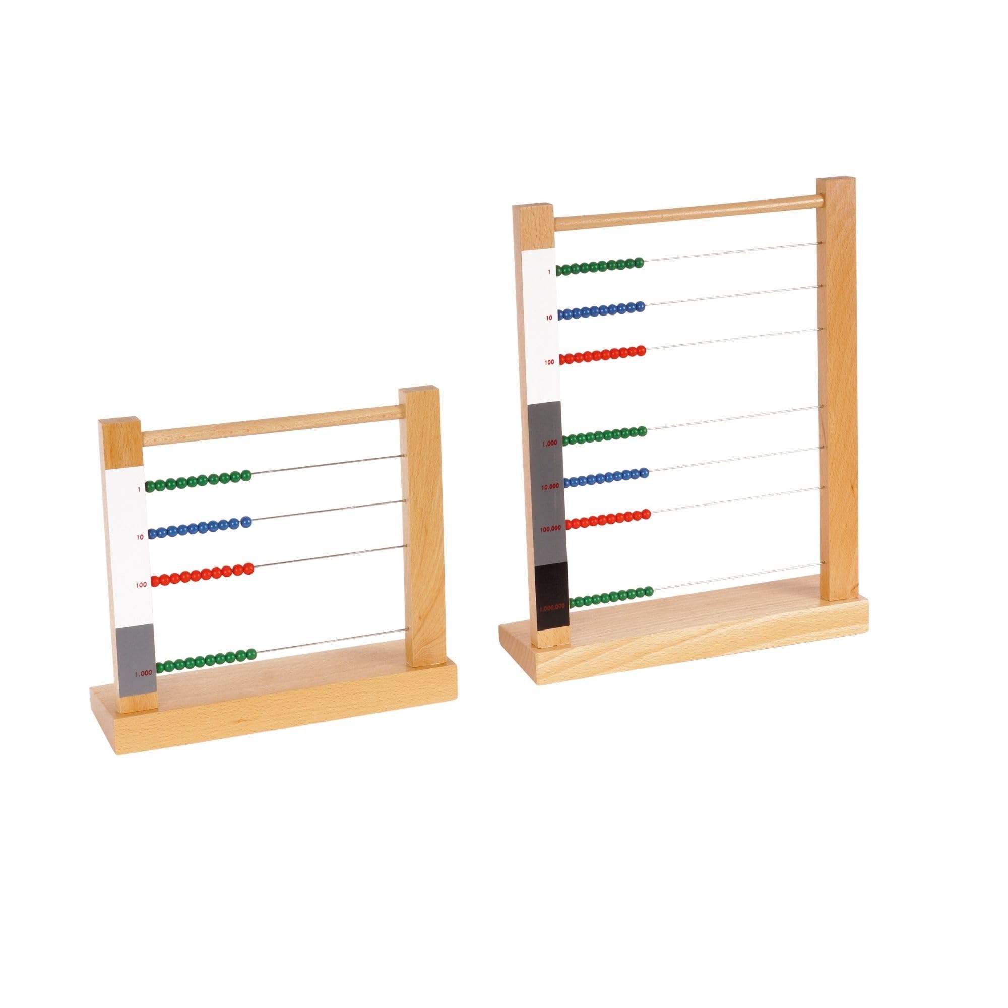TimeTEX Großer Rechenrahmen Montessori Premium Mathematisches Lerninstrument Rechnen Millionenbereich 26,5x34x7,5 cm